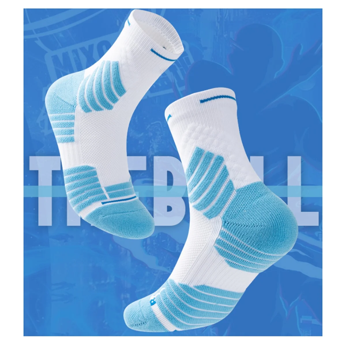 1Pair Anti-Slip Athletic Sock for Men Women,Soccer Sock,Non-Skid Slipper Sock,Trainning Sock for Football White S
