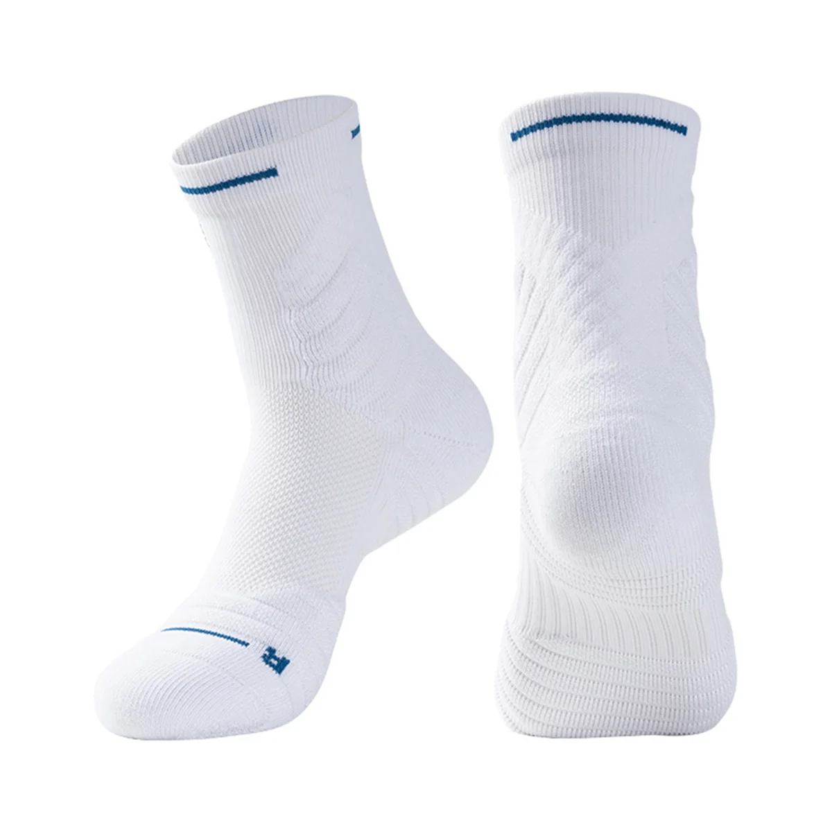 1Pair Anti-Slip Athletic Sock for Men Women,Soccer Sock,Non-Skid Slipper Sock,Trainning Sock for Football White S