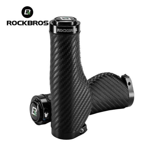 ROCKBROS Bicycle Handles MTB Grips PU Leather Mountain Road Bike Handlebar Grips Soft Anti-skid Comfortable Bicycle Accessories